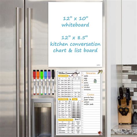 Snapklik.com : JJPRO Magnetic Whiteboard For Fridge And Kitchen Conversion Chart Magnet -Small ...