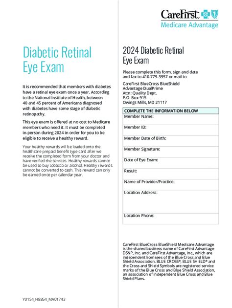 Fillable Online Diabetic Retinal Eye Exam Form Fax Email Print Pdffiller