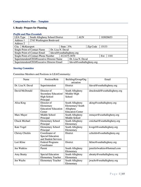 Comprehensive Plan Template