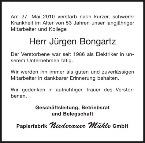 Traueranzeigen von Jürgen Bongartz Aachen gedenkt