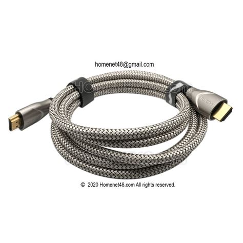 สาย HDMI 8K สายถักโครเมียม (Fiber Optic) เกรด A ยาว 2 เมตร - homenet48