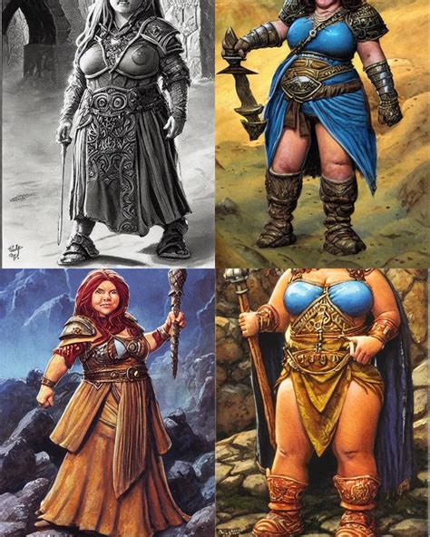 Female Dwarven Noblewoman Chubby Short Stature By Stable Diffusion