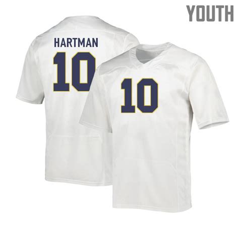 10 Sam Hartman Youth Notre Dame Fighting Irish Navy Football Jersey