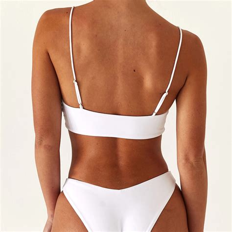 2pcs Sexier Women Summer Bikini Swimwear Bikini Set Padded Bra Tie Side G String Thong Beach