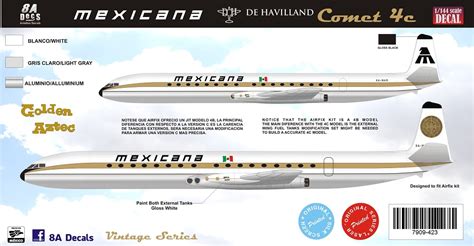 8aDecs Decals Catalogue MEXICANA GOLDEN AZTEC COMET