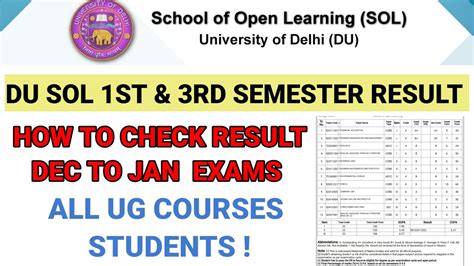 Du Sol 1st 3rd Semester NEP Result Dec 2023 How To Check Du Sol