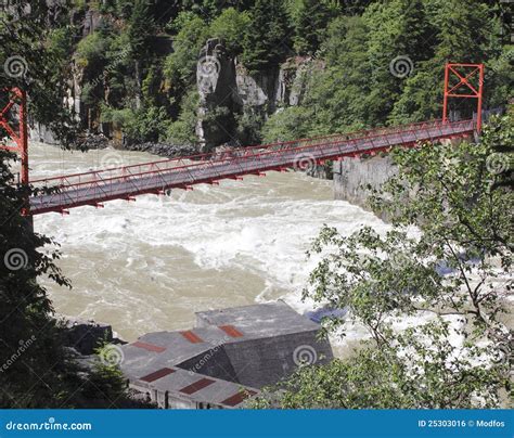 Bridge Spanning the Fraser River Stock Photo - Image of iron, mountain ...