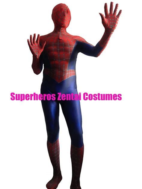 Raimi 스파이더 맨 의상 3d 인쇄 fullbody 라이크라 할로윈 코스프레 스파이더 맨 의상 zentai suit no