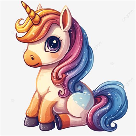 Colourful Cute Unicorn, Cartoon, Drawing, Cute PNG Transparent Image ...