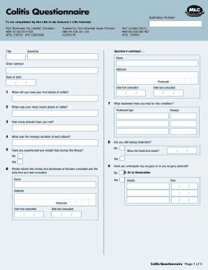 Fillable Online Mlc Colitis Questionnaire Mlc Mlc Fax Email