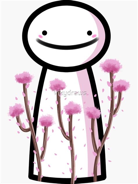 Dream Blob With Blooming Flowers And Petals Sticker For Sale By