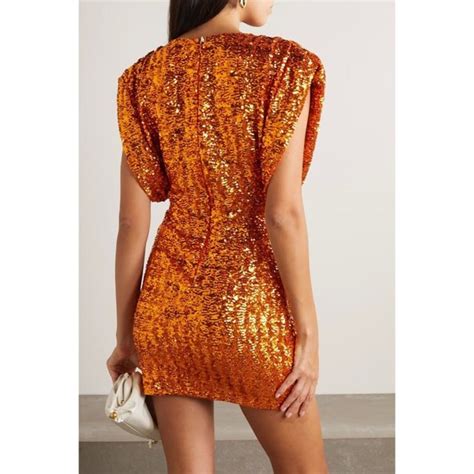 The Attico Dresses The Attico Annie Mini Dress Orange Sequin Poshmark