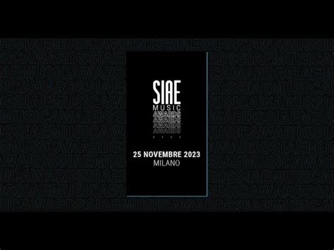 La Prima Edizione Dei SIAE Music Awards YouTube