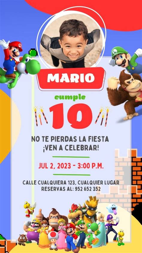 Video Invitaci N De Mario Bross Editable Gratis