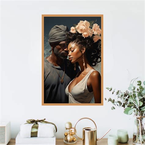 Young Love unframed Black Art Print Black Love Art Black Art Poster ...