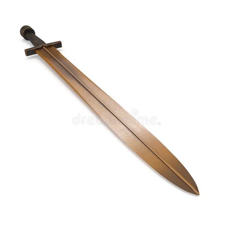 Greek Xiphos Sword On White 3d Illustration Stock Illustration