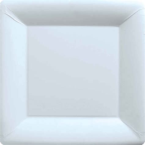 Amscan Square Paper Plates 20 Pack 17cm White Big W