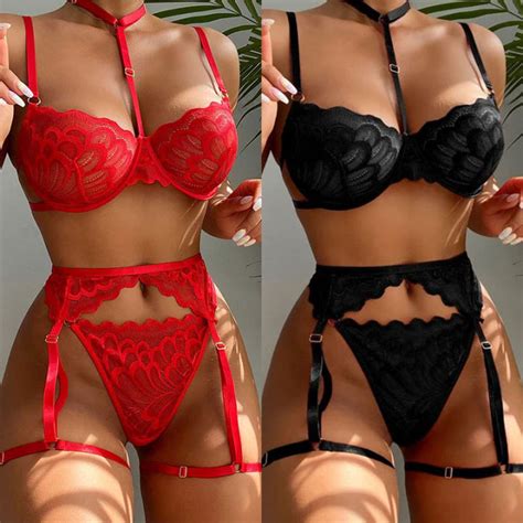 Sexy Lingerie Lace Bra Set Bras And Thong Sets Women S Underwear Nightwear Sleepwear Baju Tidur