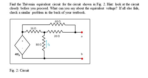 Solved Find The Thevenin Equivalent Circuit For The Circuit Chegg