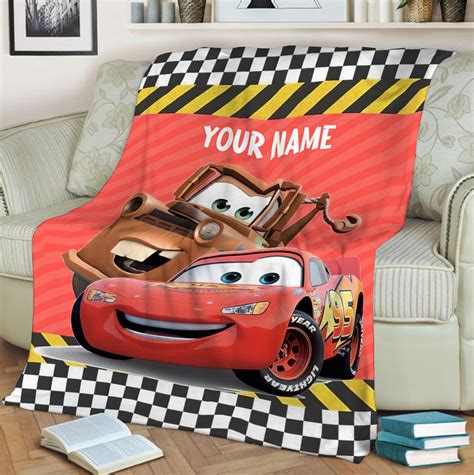 Personalized Cars Lightning Mcqueen Quilt Blanket Lightning Mcqueen