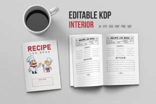 Editable Recipe Log Book Kdp Interior Graphic By Vectstock Creative