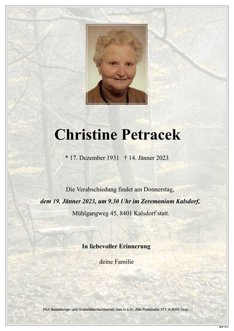 Parte F R Christine Petracek Pax Requiem