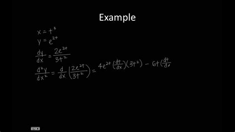 Second Derivative Of A Parametric Function Example Youtube