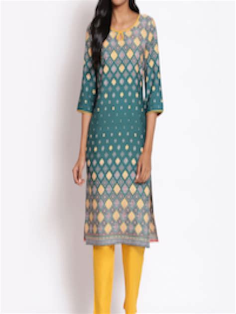 Buy Aurelia Women Green Ethnic Motifs Printed Kurta With Trousers