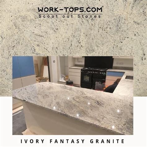 Ivory Fantasy Granite Worktop Cream Base Featuring Light Grey Shading