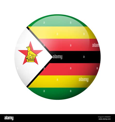 Zimbabwe Flag Glossy Circle Badge Vector Icon Stock Vector Image And Art Alamy