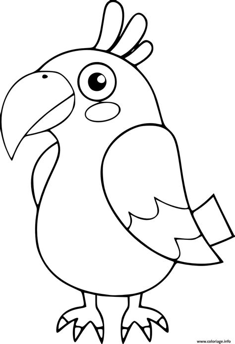 Coloriage Perroquet Oiseau Maternelle Dessin Animaux Sauvages à imprimer