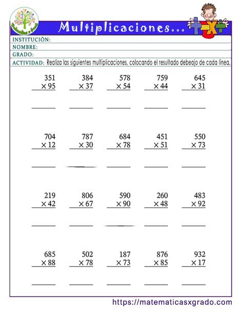 Ficha De Multiplicaciones Por Dos Cifras Hot Sex Picture