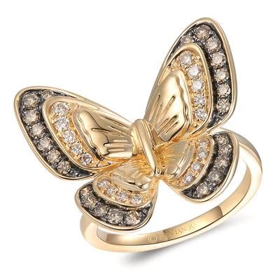 14K Honey Gold Ring Chocolate Diamonds Nude Diamonds TRPP 22D Le Vian