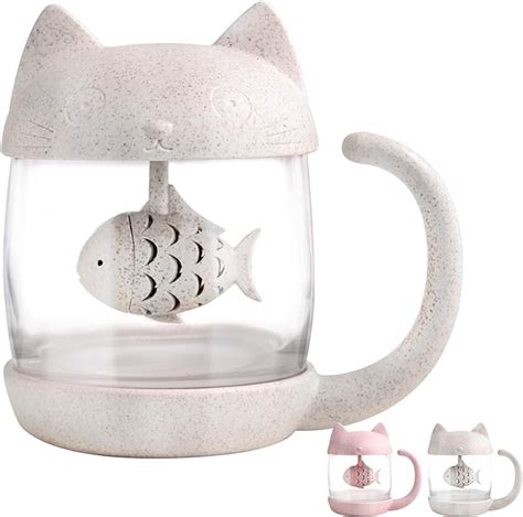 Bignosedeer Cadeau Femme Cadeau Noel Tasse Th En Verre Chat