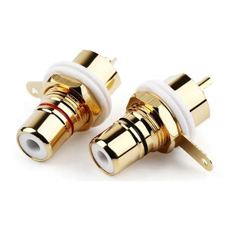 Conector Rca F Mea Soquete Chassis Cmc Conectores 28 6mm Udio Jack