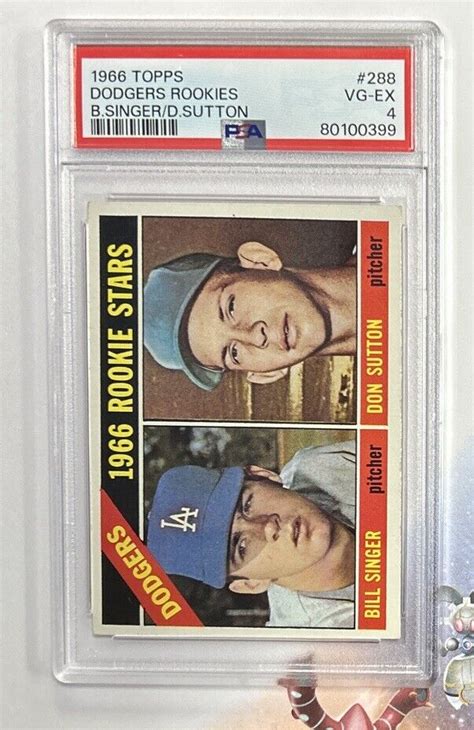 1966 Topps Baseball Dodgers Rookies Bill Singer Don Sutton Card 288