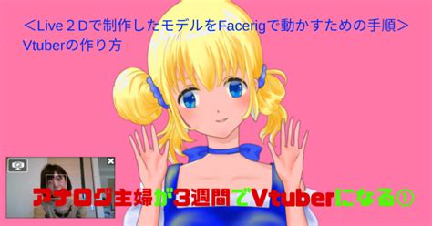 Vtuberになる方法＜live2dで制作した自作モデルをfacerigで動かすための流れ＞－ツッピーホロ子日記 【アナログ母のvtuber