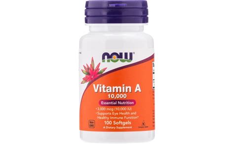 Now Foods, Vitamin A, 10, 000 Iu, 100 Softgels: Buy Online at Best ...
