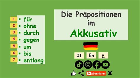 Pr Positionen Im Akkusativ Deutsch Lernen Mit Beispielen Einfach