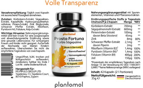 NEU plantomol 42 Prosta Fortuna Kapseln in praktischer Probiergröße