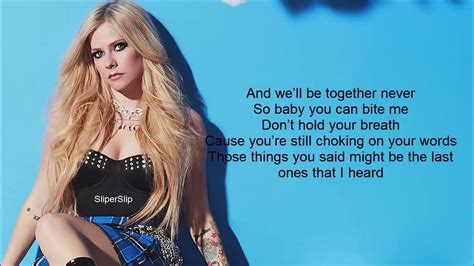 Avril Lavigne Bite Me Lyrics Youtube