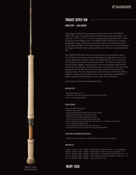 Open Box Sage Trout Spey Hd 4113 Fly Rod