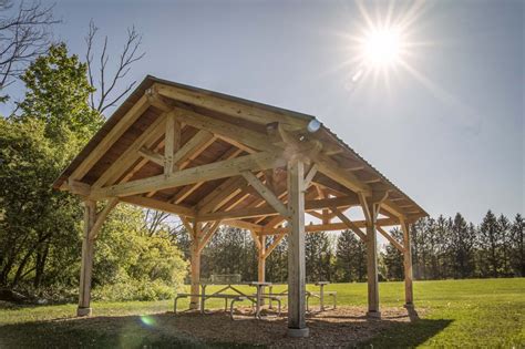 Timber Frame Pavilion in Slaterville Springs, NY - Woodhouse The Timber Frame Company