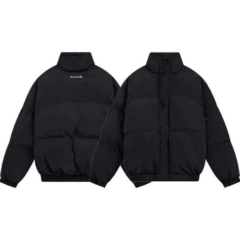 Fear Of God Essentials Puffer Jacket Black Essentials Official Store