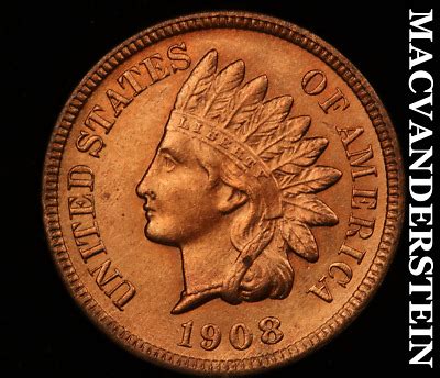 S S Indian Head Cent Fs Almost Unc Uncirculated Key Date