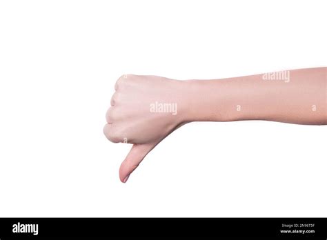 Hand Thumb Down Isolated White Background Stock Photo Alamy