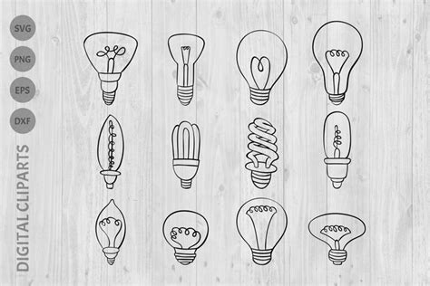 Light Bulb Svg Vector Clipart Set