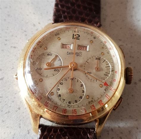 Eberhard Co 18kt Gold Chronograph Mit Kalender Kaliber Catawiki