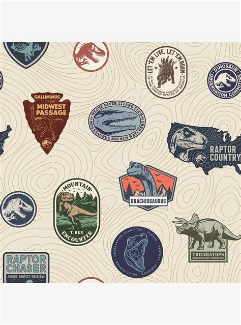 Hot Topic Jurassic World Badges Peel Stick Wallpaper Mall Of America