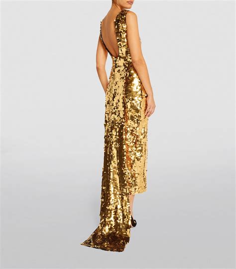 Womens Emilia Wickstead Gold Sequin Embellished Jacira Gown Harrods